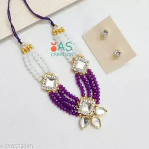 Purple & White Pearl Jewelry Set